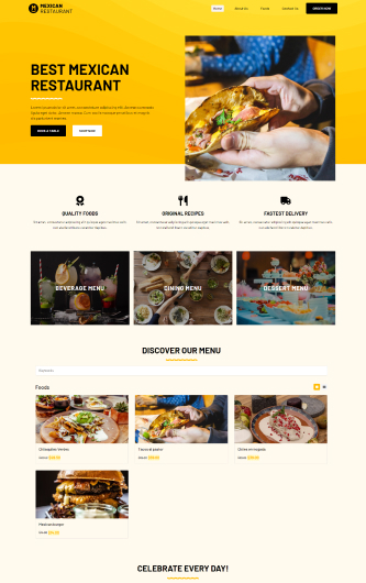 Mexican Restaurant Template Home